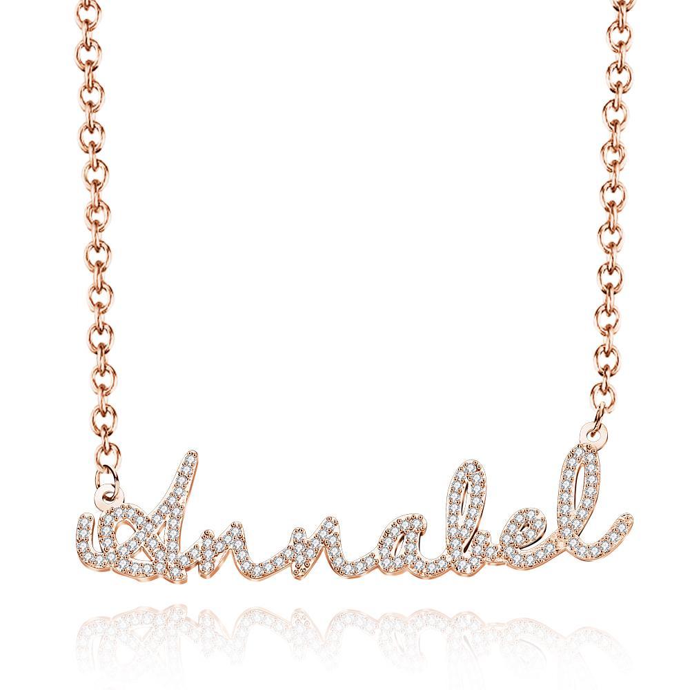 Personalized Dainty Name Necklace with Diamond Minimalist Necklace Iced Out Jewelry - soufeelus