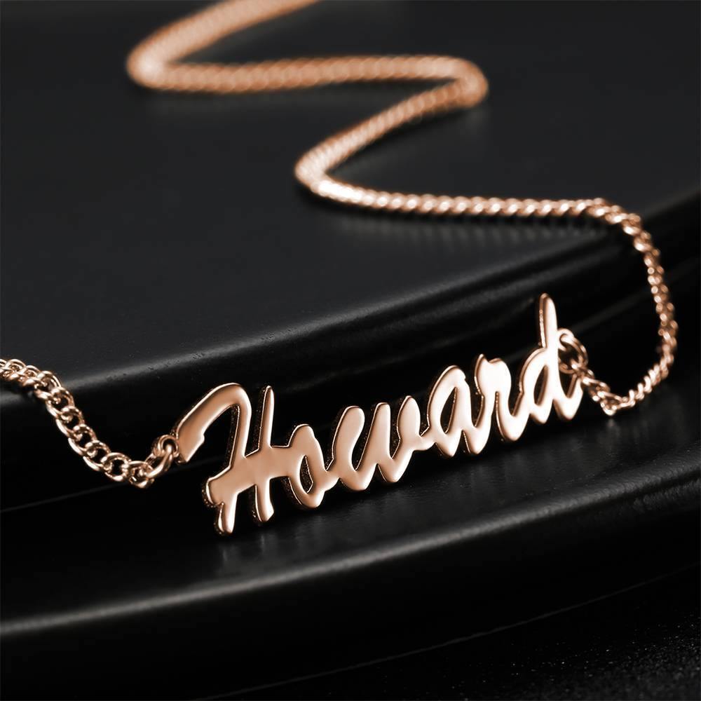 Name Necklace, Customized Your Name Jewelry Rose Gold Plated - soufeelus