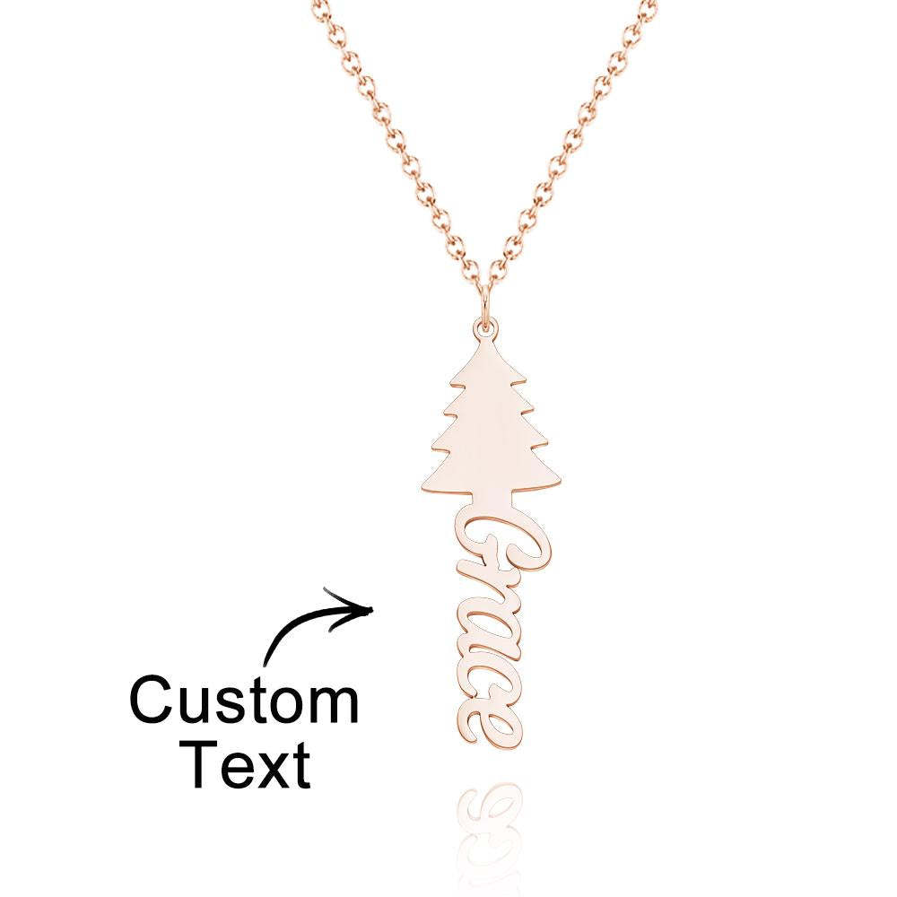 Custom Engraved Necklace Christmas Tree Creative Gifts - 