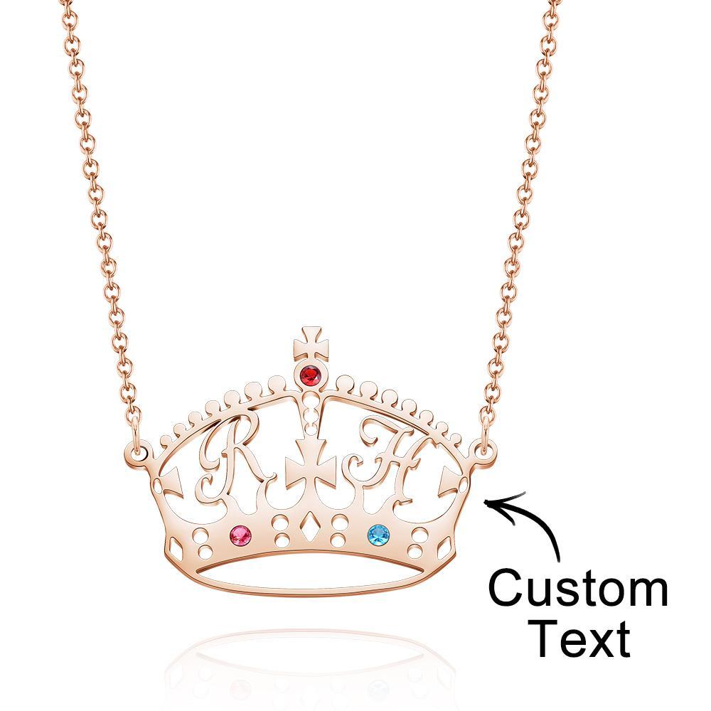 Custom Engraved Diamond Exchange Necklace Tiara Shaped Necklace Gift to Her - 