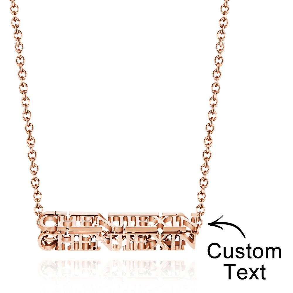 Custom Engraved Necklace Three-dimensional Name Necklace Gift for Women -