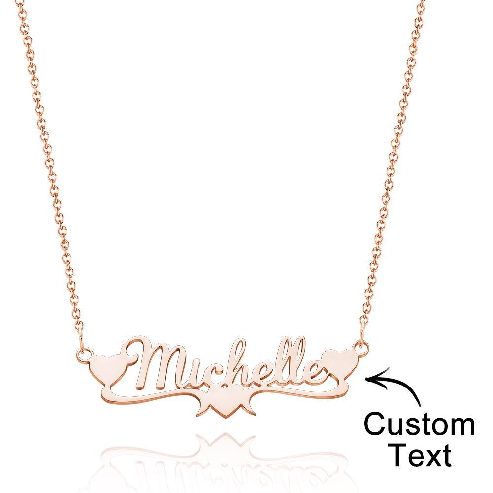 Custom Engraved Necklace Heart Shaped Necklace Gift for Mom - 