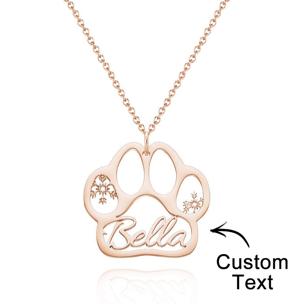 Custom Engraved Necklace Dog Claw Letter Necklace Gift for Her - 