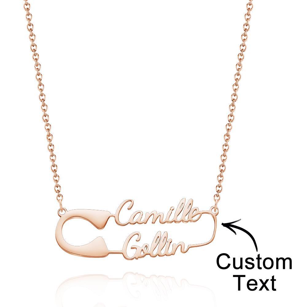 Custom Engraved Necklace Clip Shape Necklace Simple Necklace Gift for Her - 