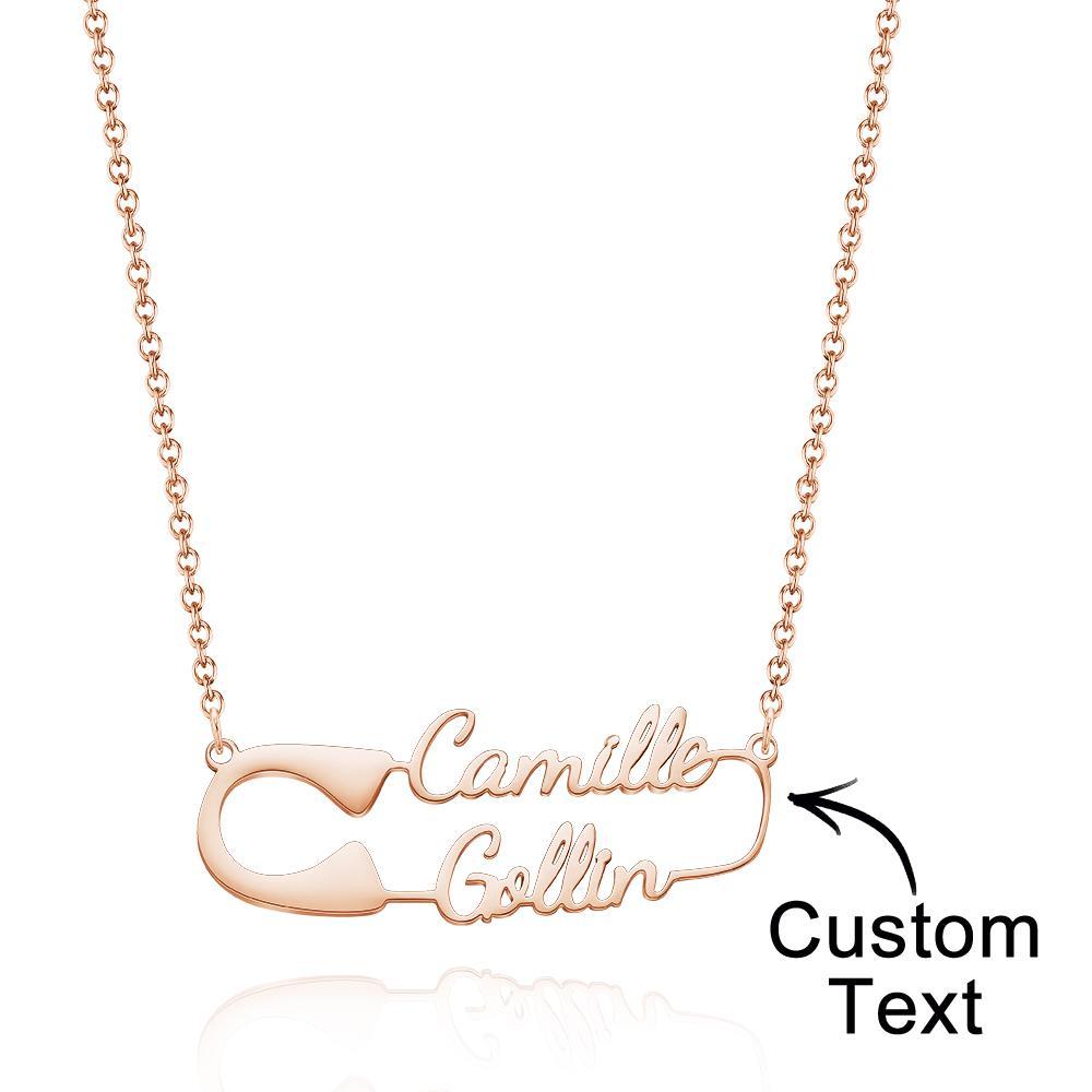 Custom Engraved Necklace Clip Shape Necklace Simple Necklace Gift for Her -