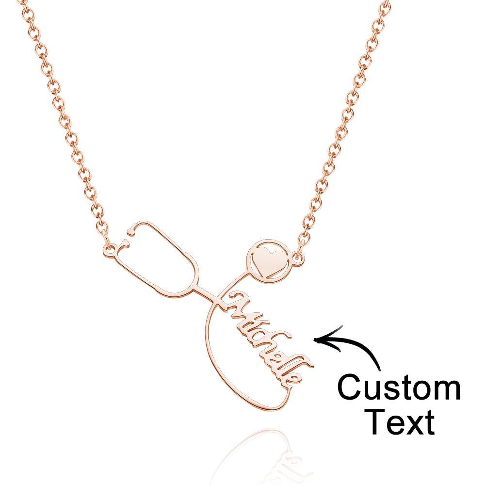 Custom Engraved Necklace Dainty Name Stethoscope Medical Student Gifts