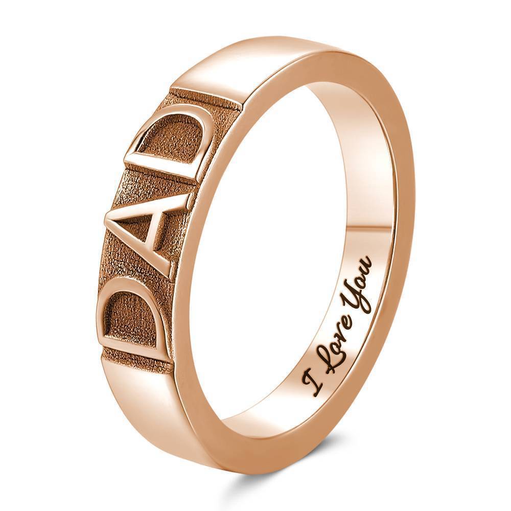 Engraved Bar Ring Name Ring Rose Gold Plated Elegant Gift