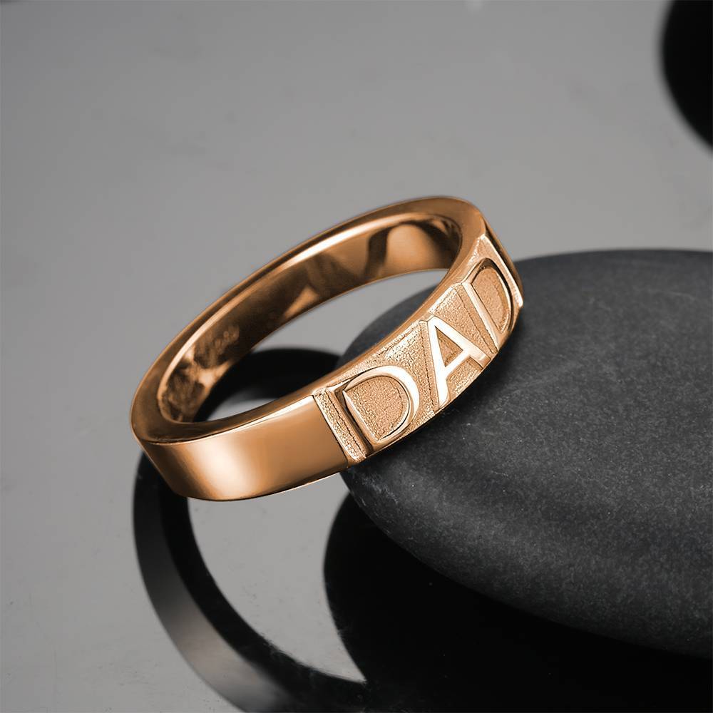 Engraved Bar Ring Name Ring Rose Gold Plated Elegant Gift