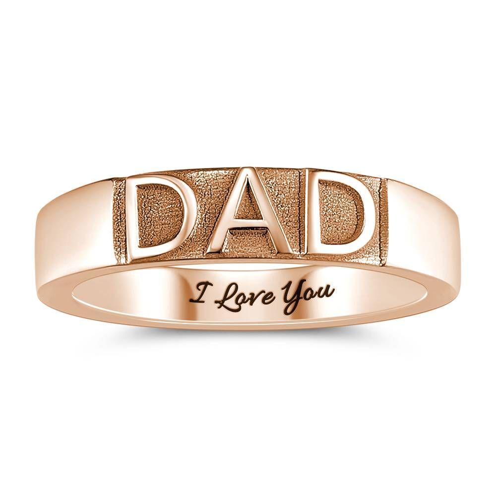 Engraved Bar Ring Name Ring Rose Gold Plated Elegant Gift