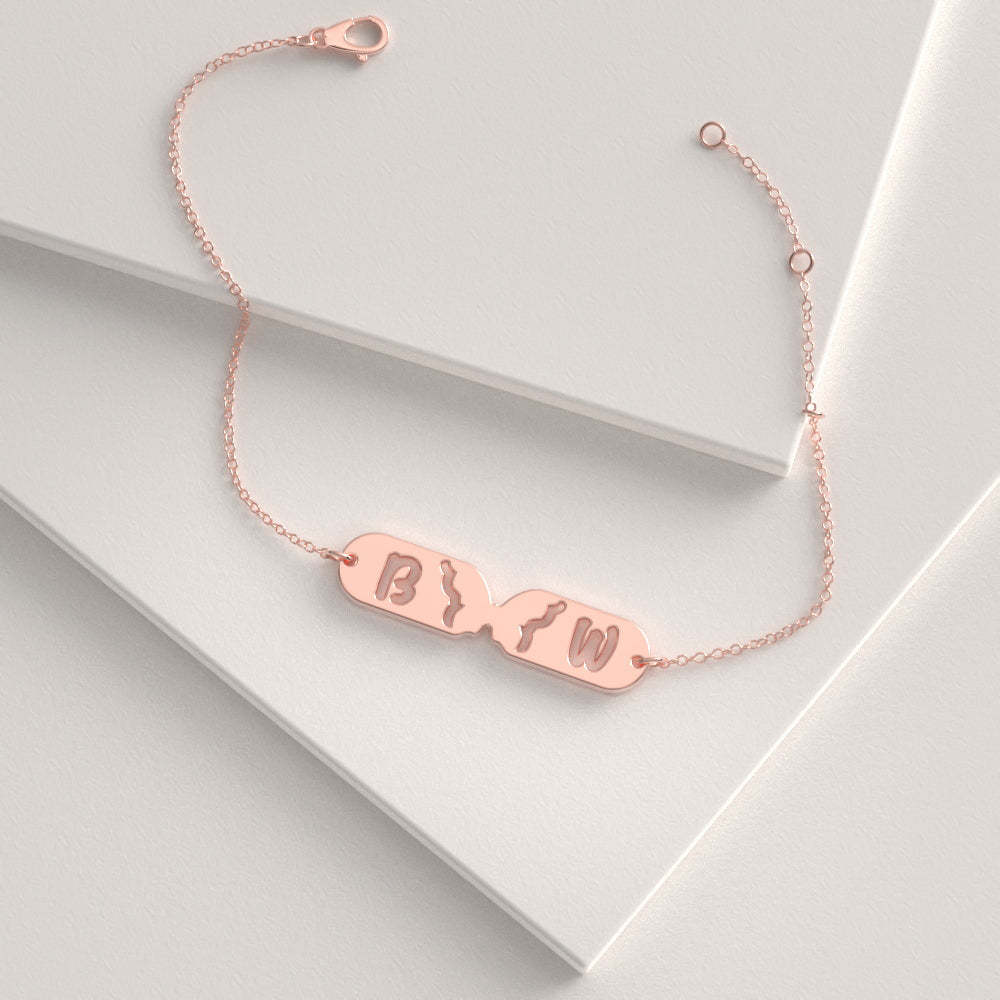 Custom Butterfly Name Bracelet Gift, I Feel Butterflies in My Stomach When I With You -
