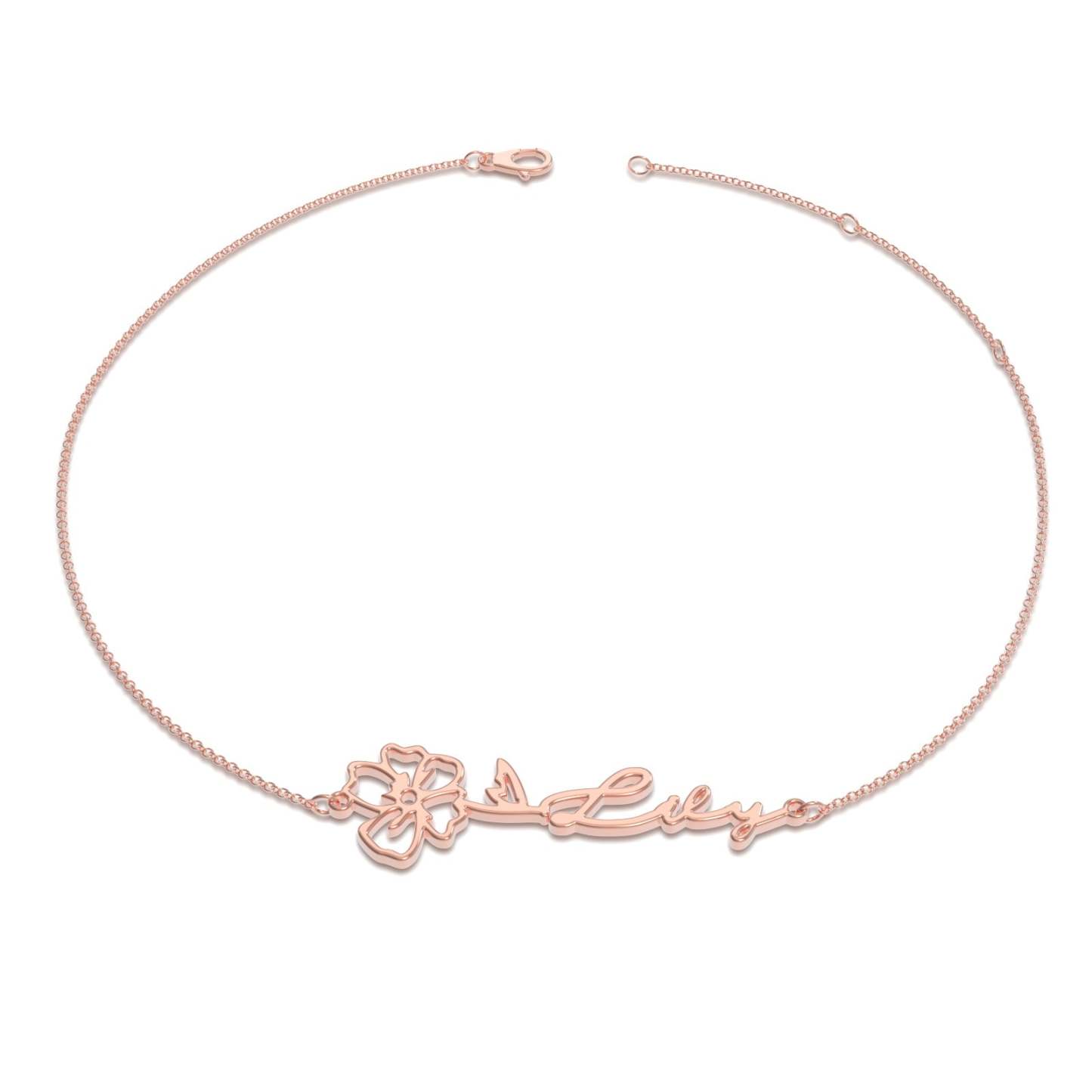 Custom Birthflower Name Bracelet, The Best Gift For You -