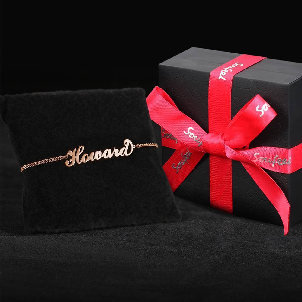 Personalized Name Bracelet, Any Name Bracelet Rose Gold Plated