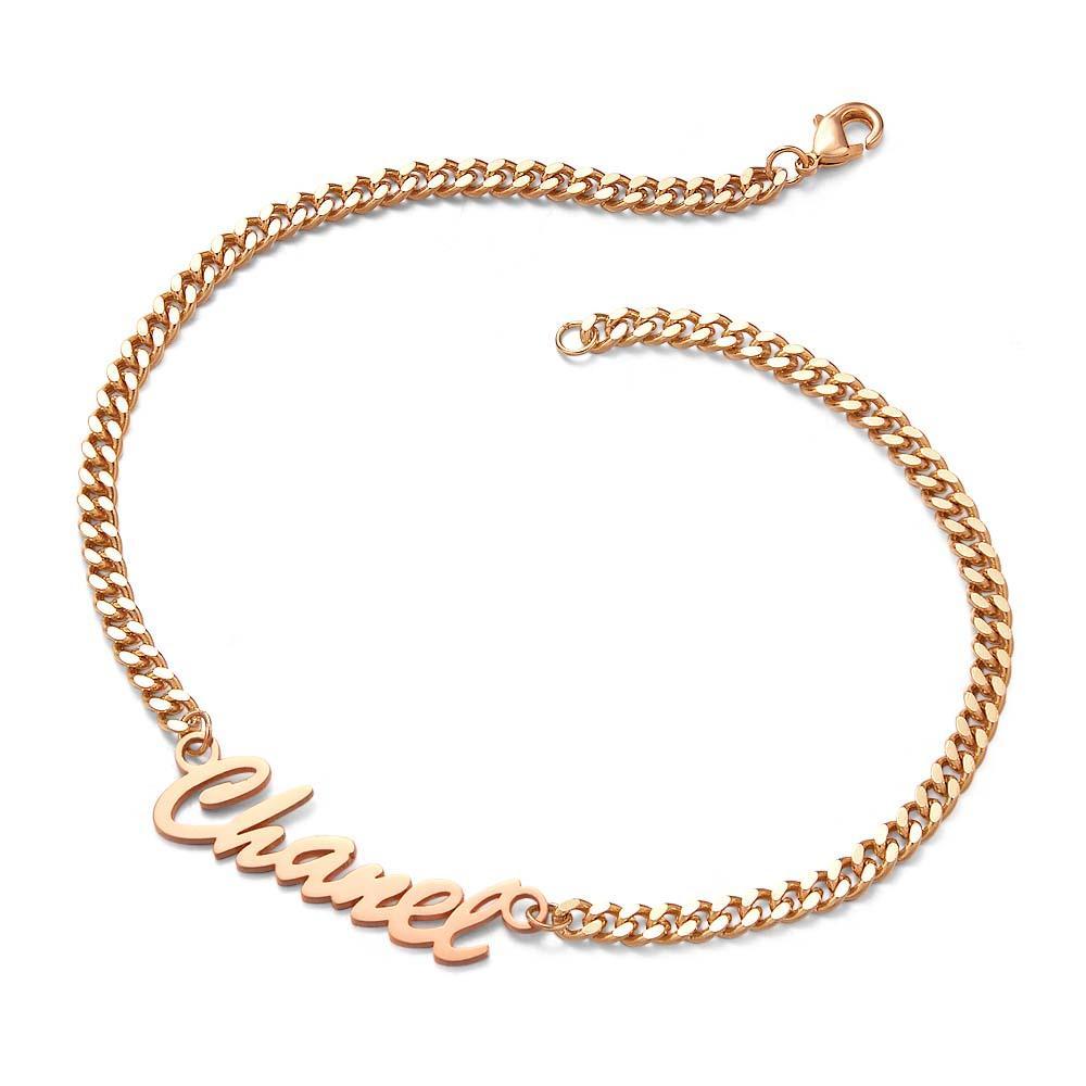 Thick Name Bracelet Personalized Your Name for Men Boys Women Heavy Curb Chain - soufeelus