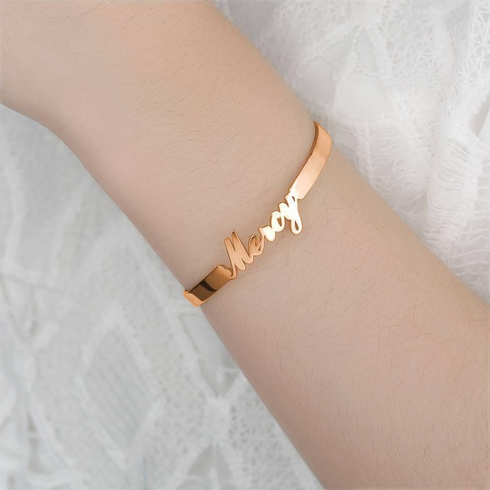 Name Bracelet Simple Style Rose Gold Plated - soufeelus