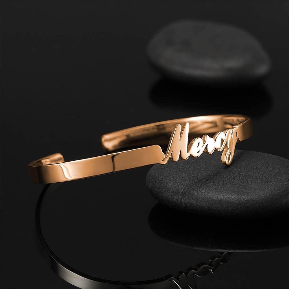 Name Bracelet Simple Style Rose Gold Plated - soufeelus