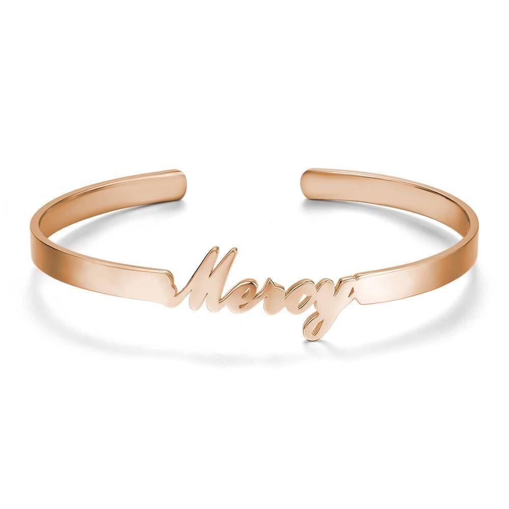 Name Bracelet Simple Style Rose Gold Plated - soufeelus