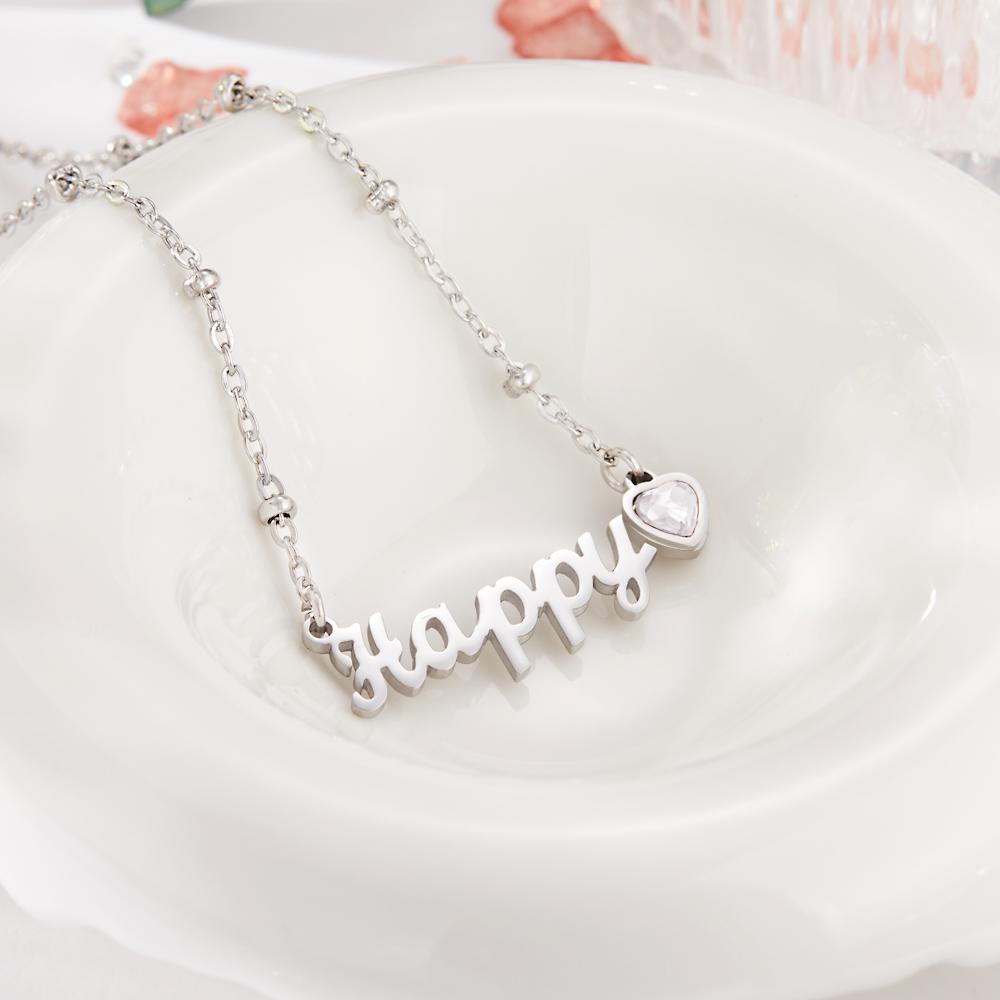 Custom Engraved Necklace Name Creative Rhinestones Commemorative Gifts - soufeelus