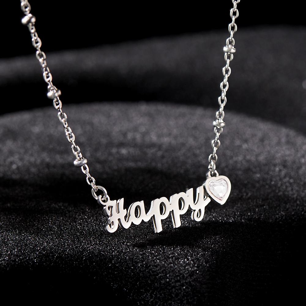 Custom Engraved Necklace Name Creative Rhinestones Commemorative Gifts - soufeelus