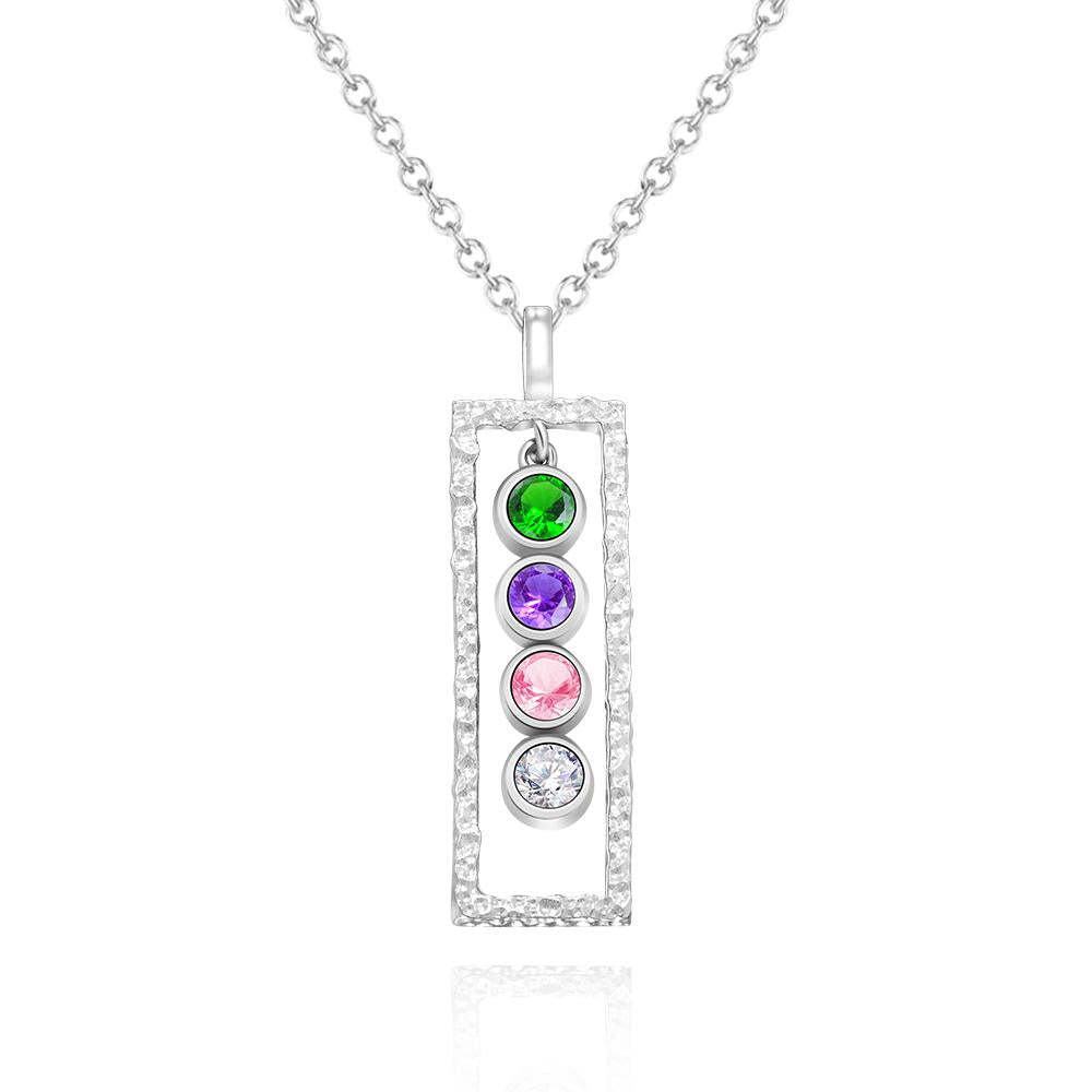 Custom Birthstone Necklace Modern Bar Unique Memorable Gifts - soufeelus