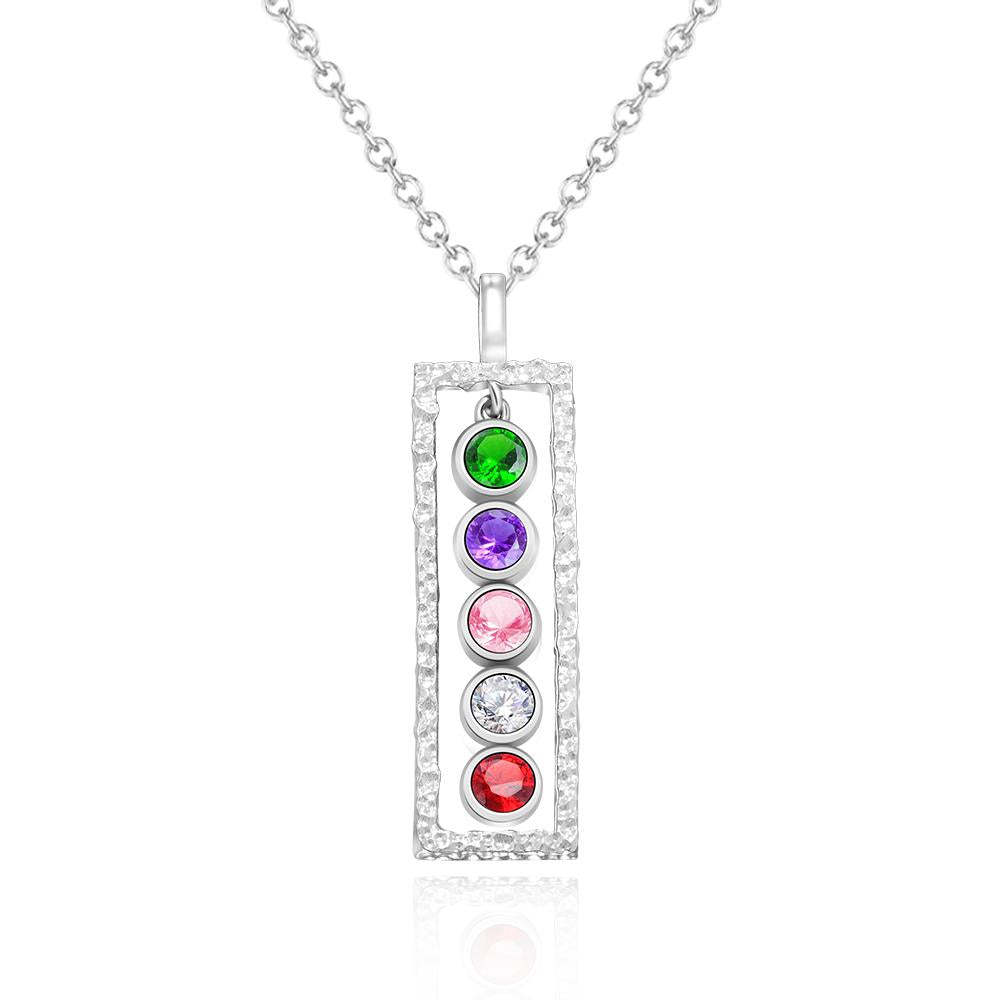 Custom Birthstone Necklace Modern Bar Unique Memorable Gifts - soufeelus