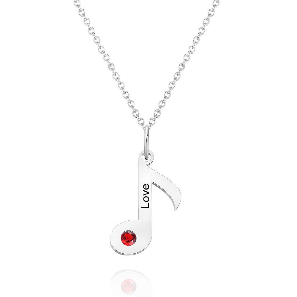 Custom Engraved Music Note Necklace Gift for Music Lover