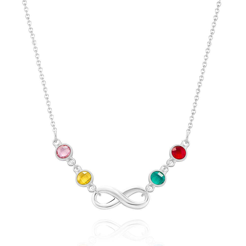 Custom Birthstone Necklace Infinity Symbol Simple Gifts - 
