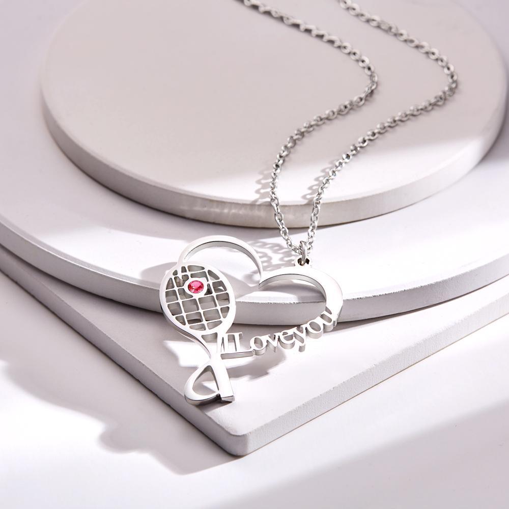 Custom Birthstone Engraved Necklace Tennis Creative Name Gifts -
