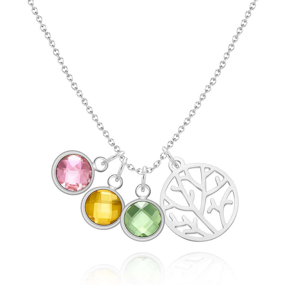 Custom Birthstone Necklace Family Tree Creative Gifts - soufeelus