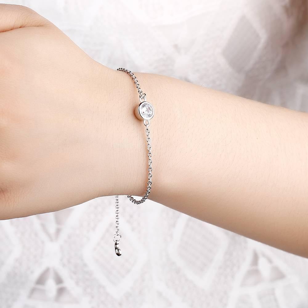 Personalised Birthstone Bracelet - Length Adjustable - soufeelus