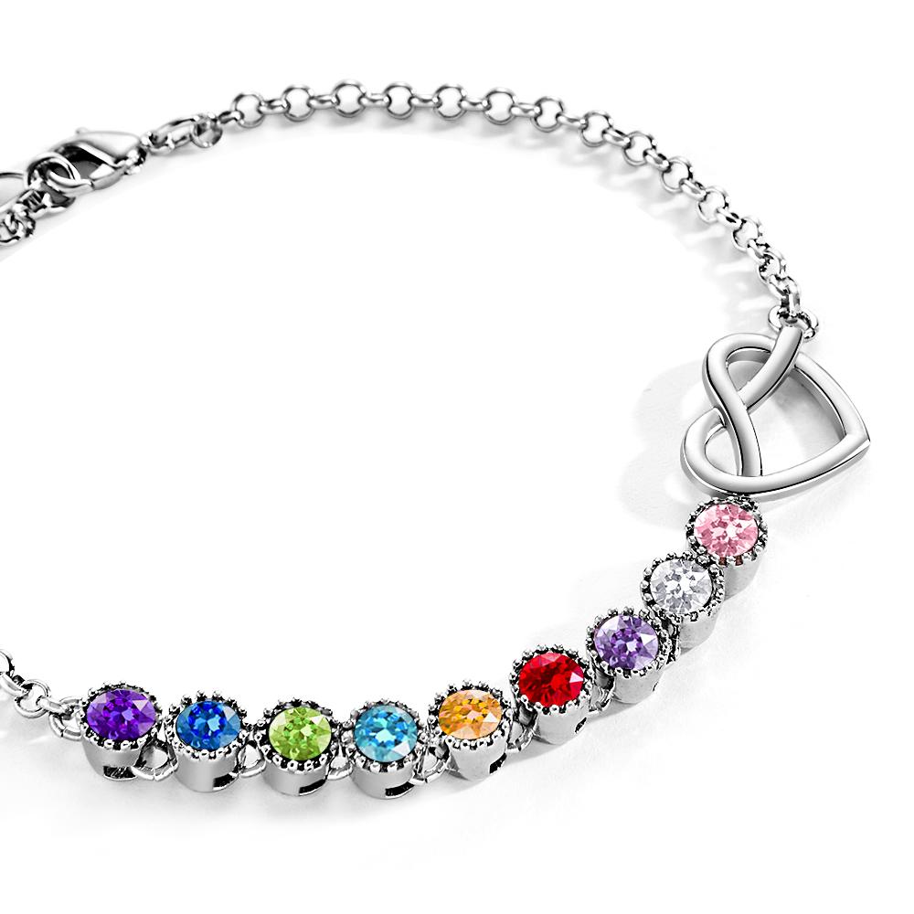 Personalized Birthstone Bracelet Peridot Minimalist Gifts for Mom Perfect Gift for Her for any Occasion - soufeelus