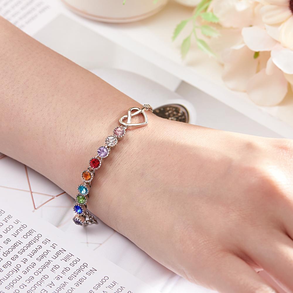 Personalized Birthstone Bracelet Peridot Minimalist Gifts for Mom Perfect Gift for Her for any Occasion - soufeelus