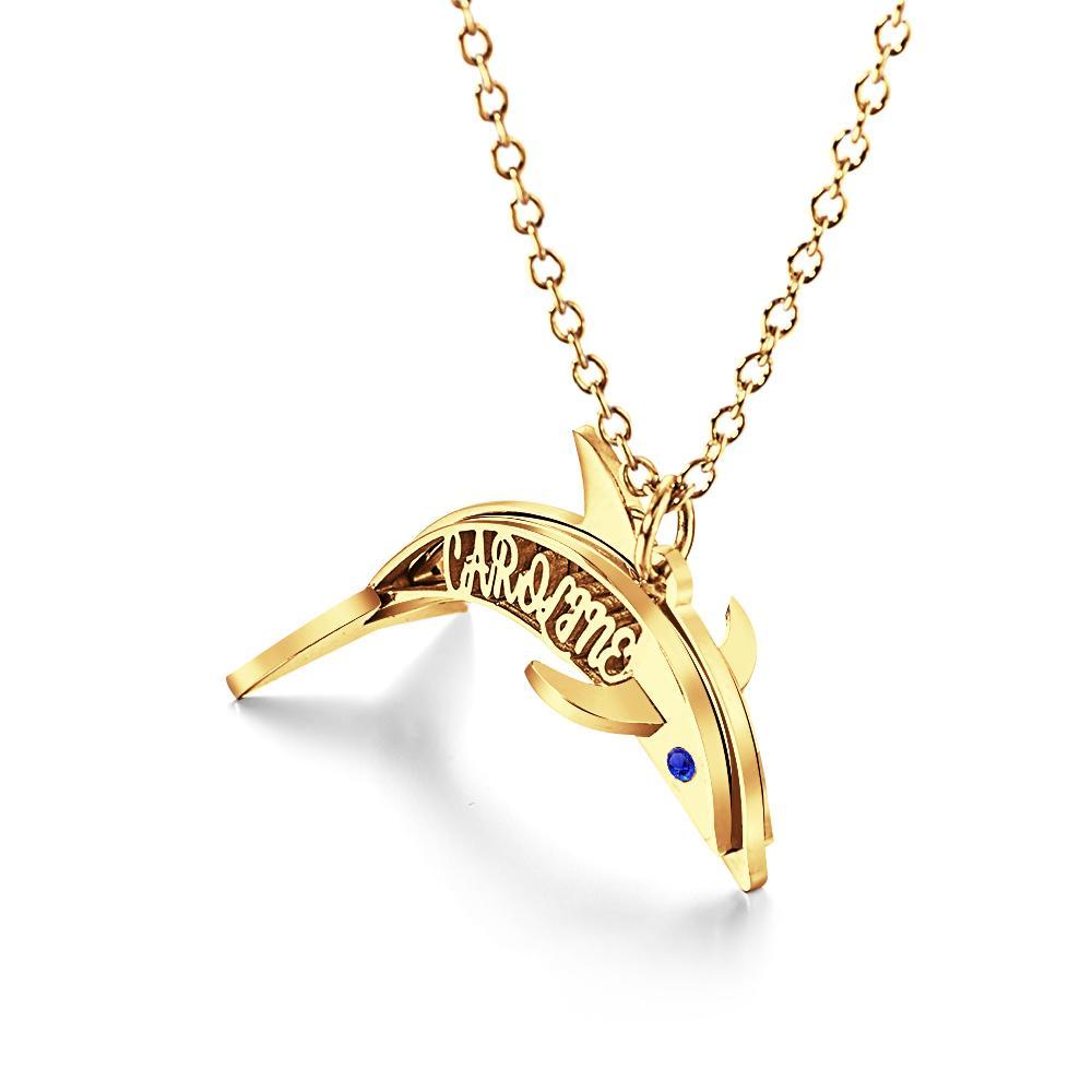 "Eye of the Dolphin" Personalized Birthstone Necklace Personalized Name Necklace for Valentine's Day - soufeelus