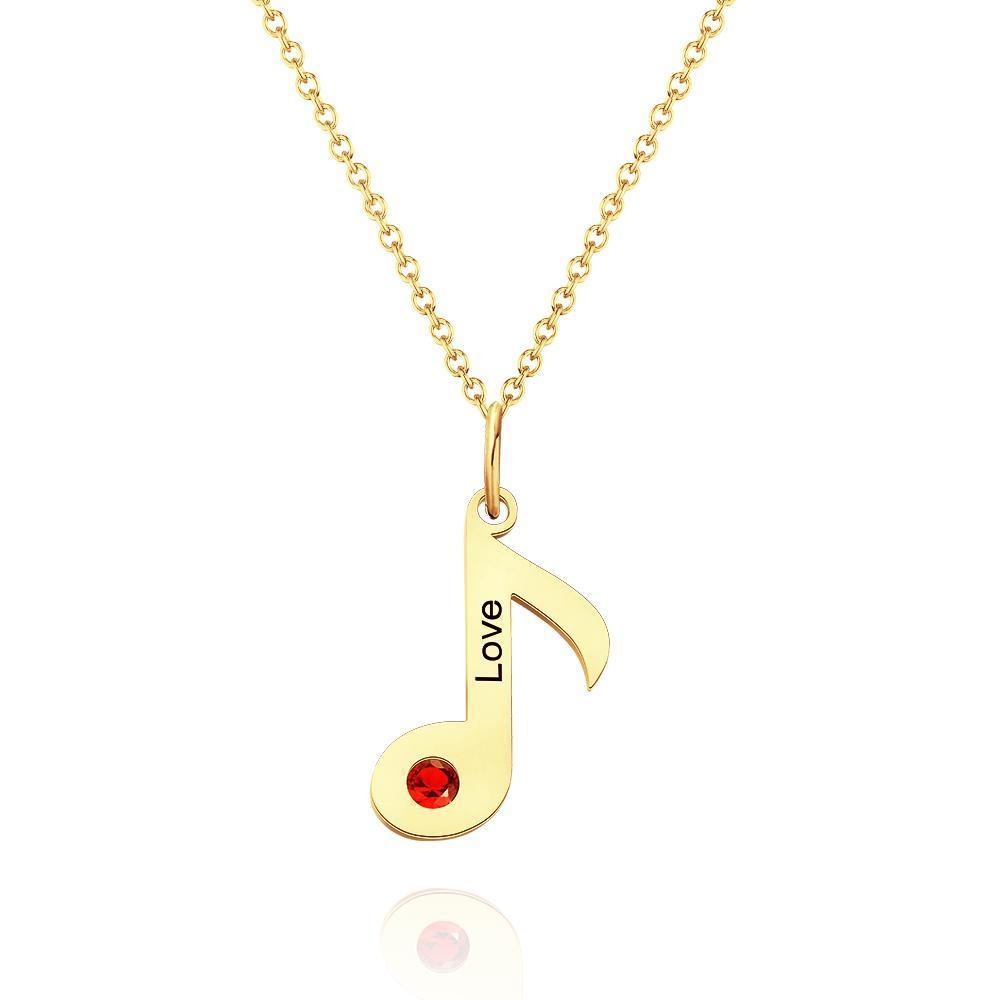 Custom Engraved Music Note Necklace Gift for Music Lover