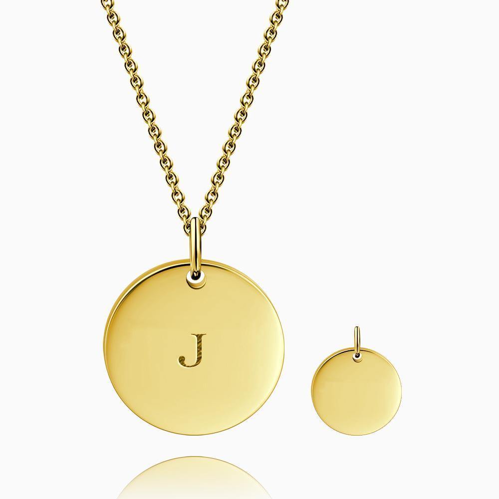 Initial Coin Necklace with Engraving 14k Gold Plated - soufeelus