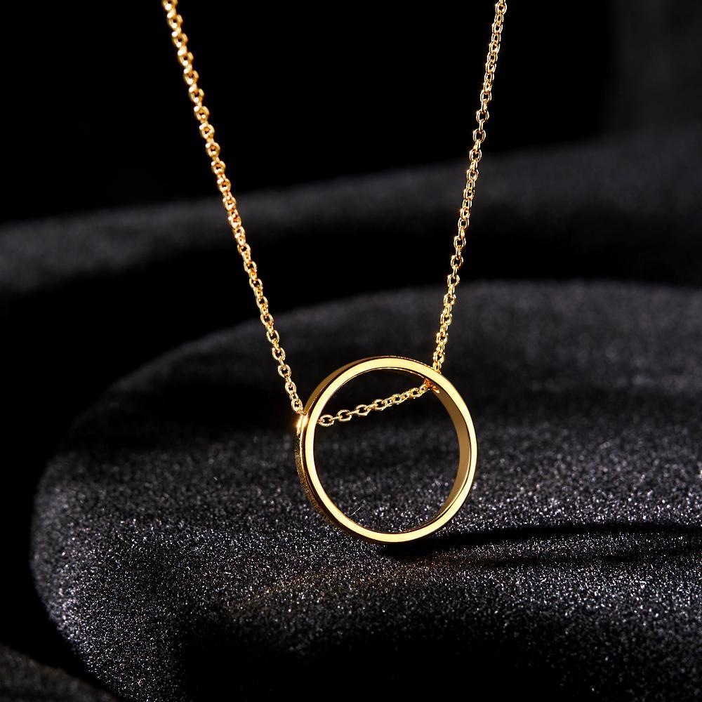 Custom Engraved Necklace Ring Pendant Inside Lettering Simple Gifts - soufeelus