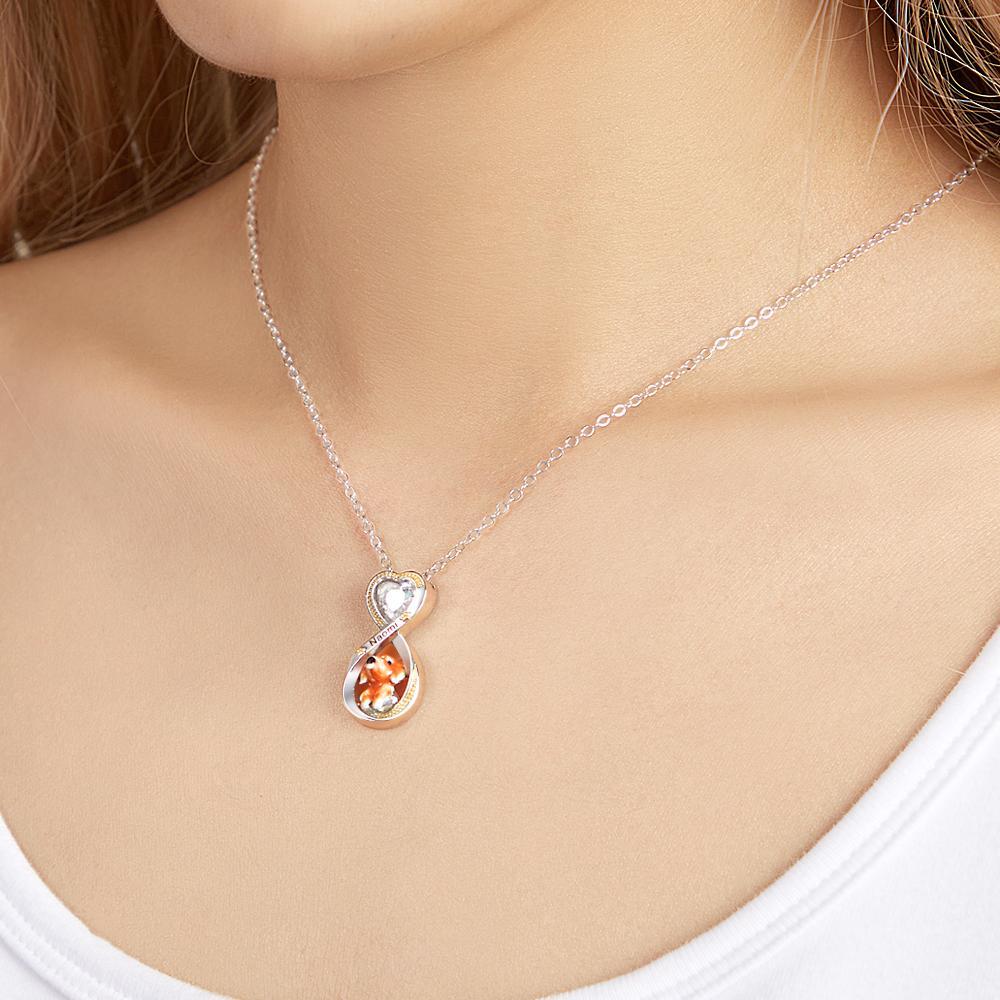 Custom Engraved Necklace Infinite Love Pet Theme Gifts - soufeelus