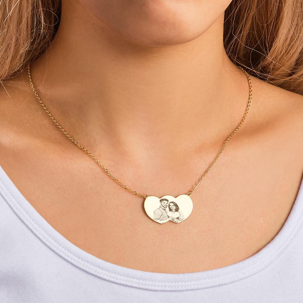 Custom Photo Necklace Close Heart Romantic Couple Gifts - soufeelus