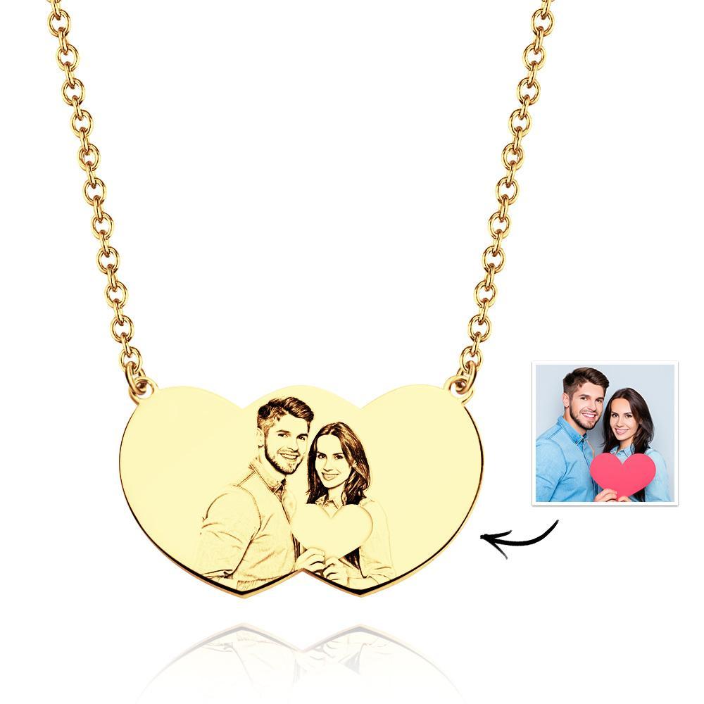 Custom Photo Necklace Close Heart Romantic Couple Gifts - soufeelus