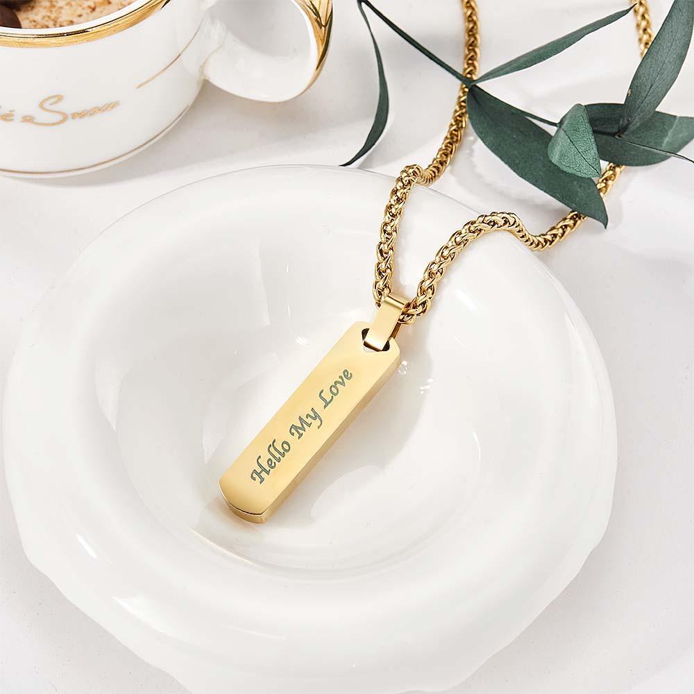 Personalized Bar Necklace for Men Double-sided Stunning and Dainty gift for Christmas Valentines Day Fathers Day Birthday Anniversary Wedding - soufeelus