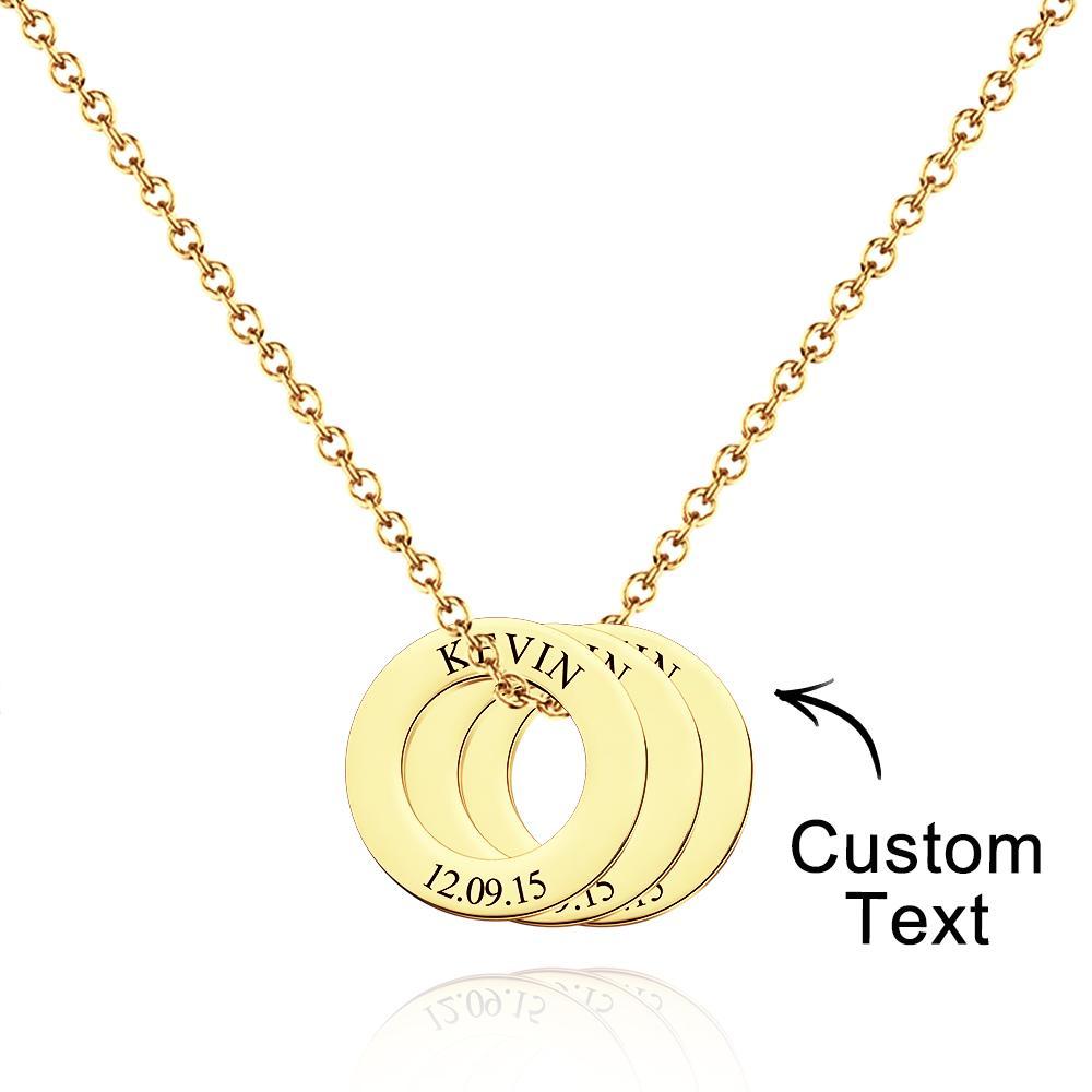 Personalized Washer Necklace for Him Custom Necklace Fathers Day Gift Kids Names Gift Birthday Reminder - soufeelus