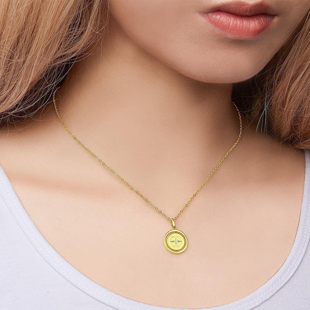 Name Necklace Guide Coin Necklace 14k Gold Plated - soufeelus