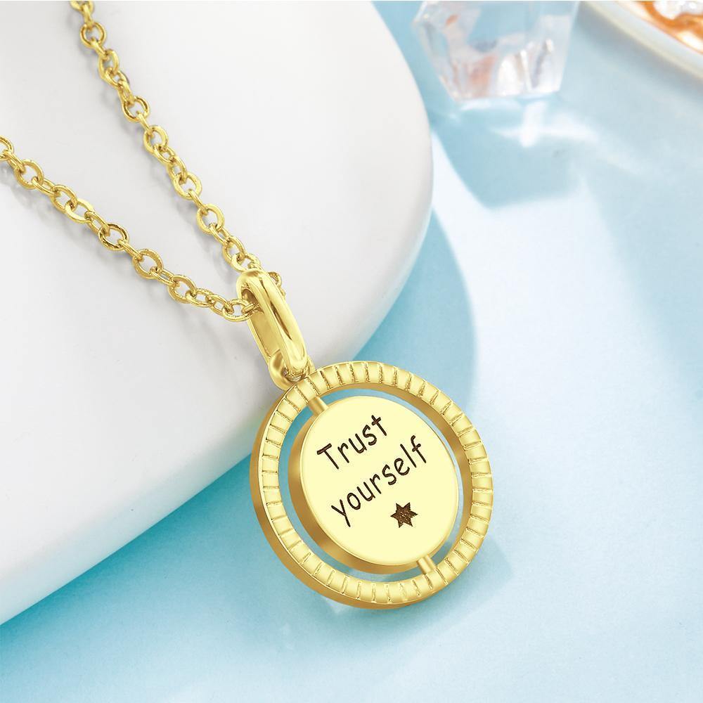 Name Necklace Guide Coin Necklace 14k Gold Plated - soufeelus