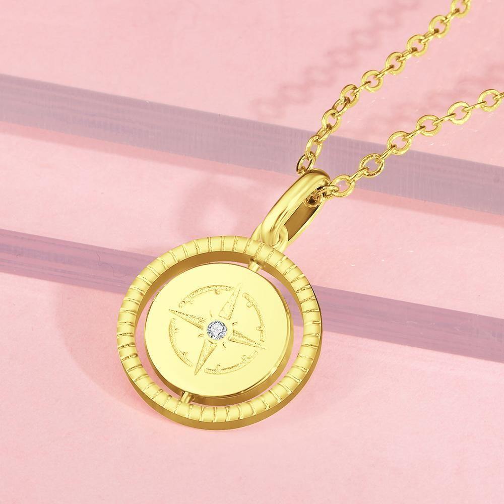Name Necklace Guide Coin Necklace 14k Gold Plated - soufeelus