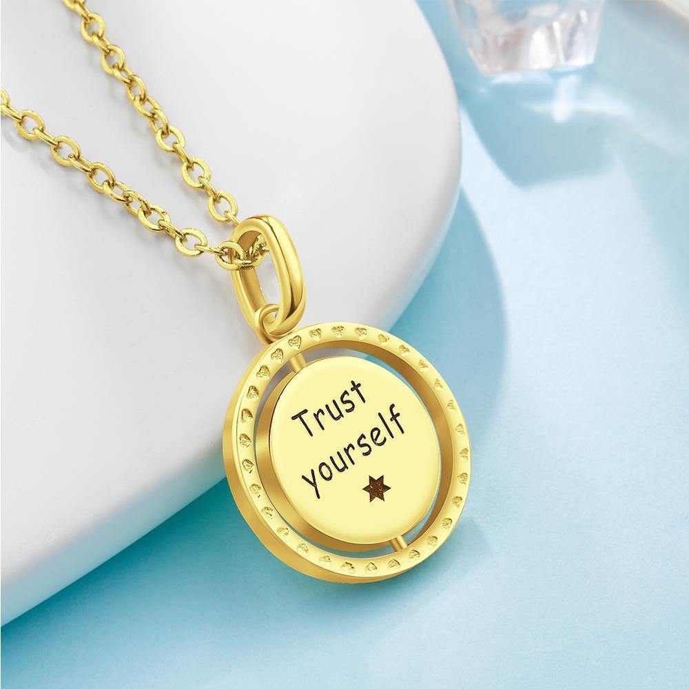 Name Necklace Blessing Coin Necklace 14k Gold Plated Silver - soufeelus