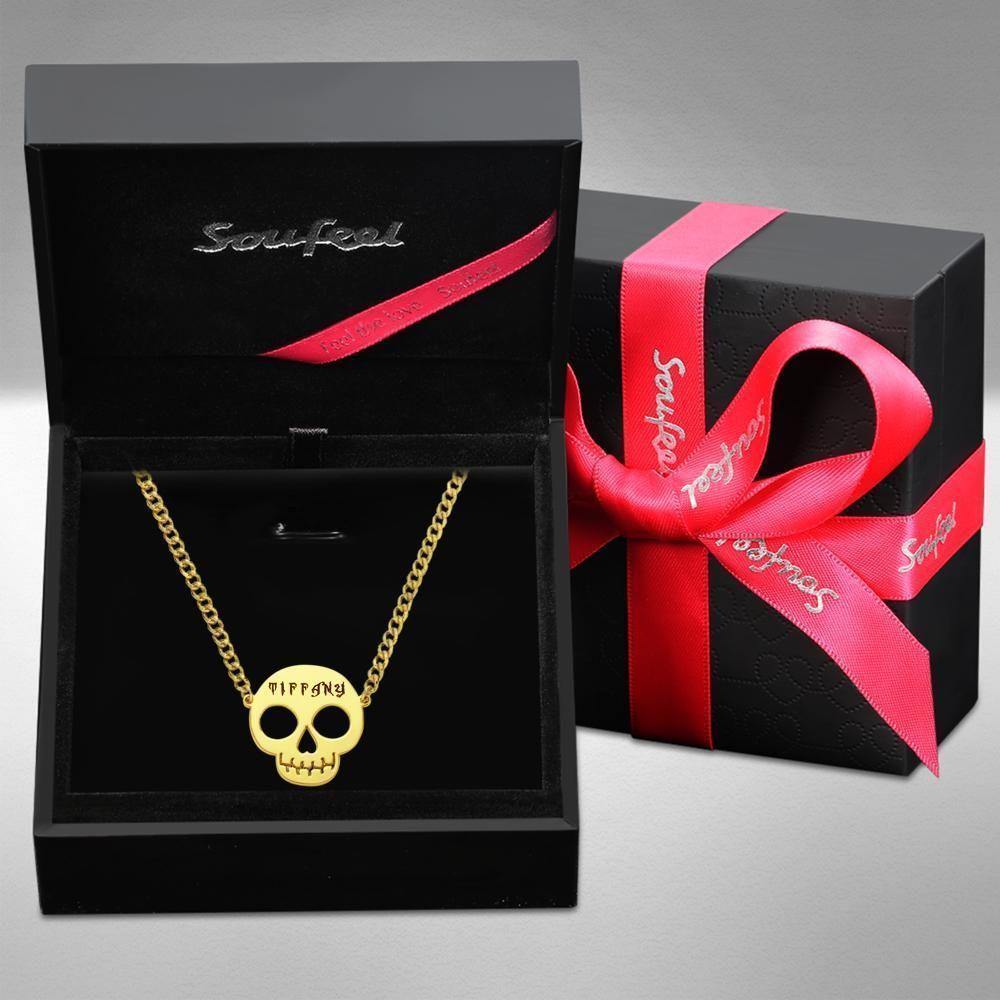 Custom Necklace Skull Necklace Gifts for Family14k Gold Plated - soufeelus