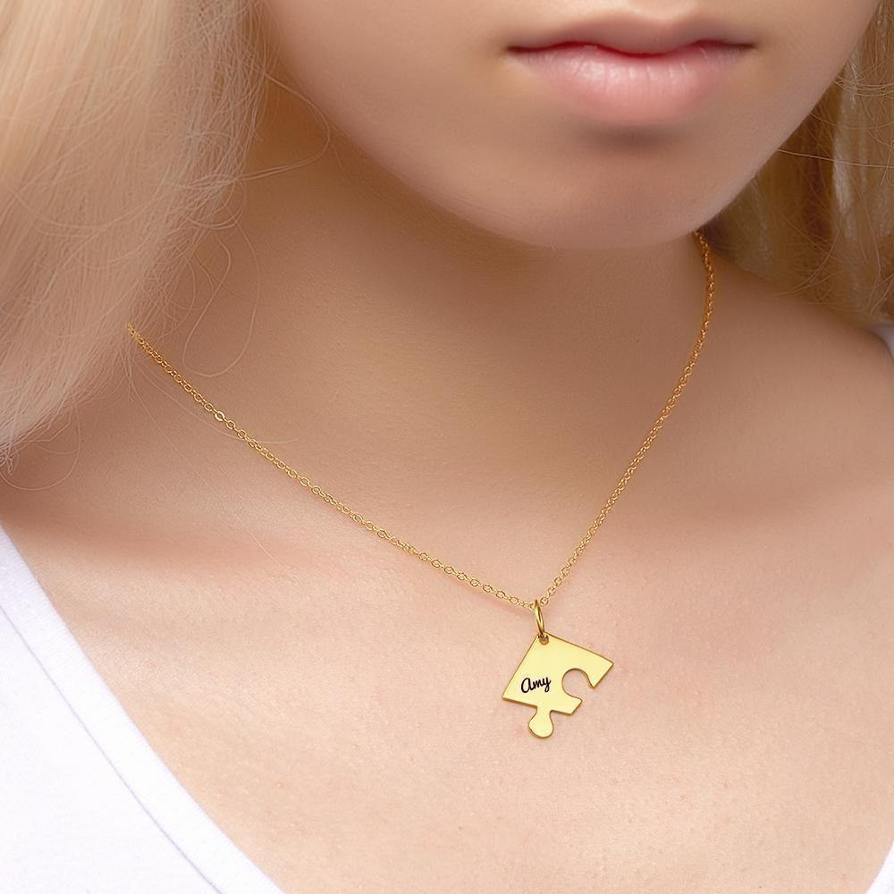 Custom Engraved Necklace Best Friend Necklace Memorial Gift 14k Gold Plated - soufeelus