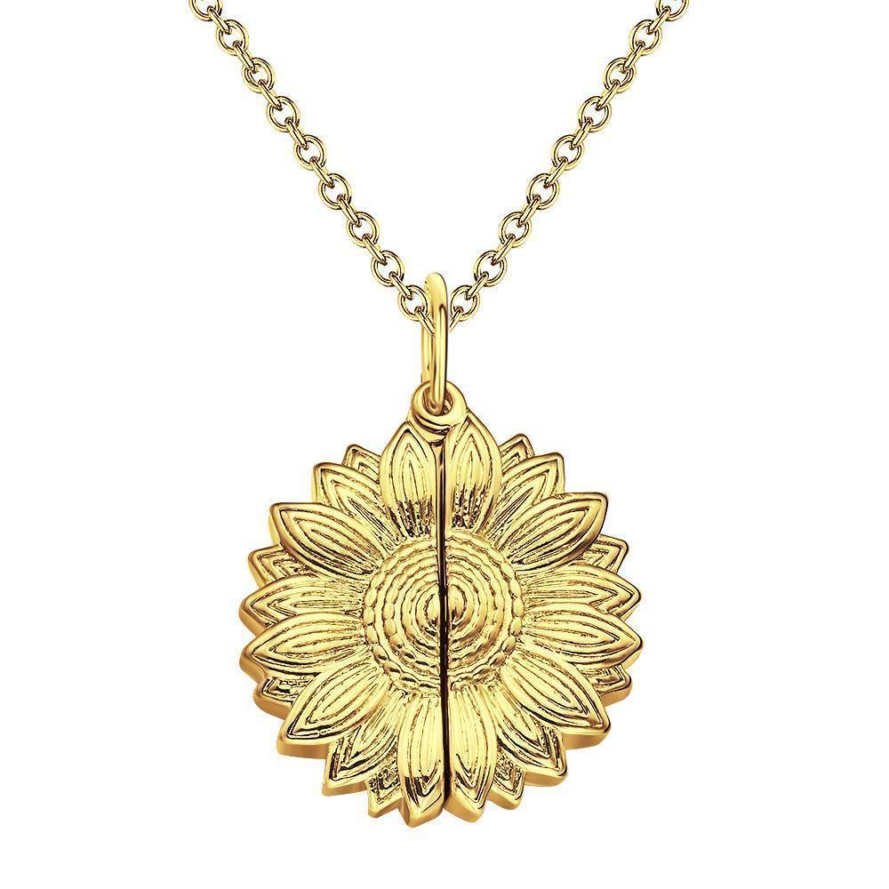 Custom Engraved Sunflower Necklace Gifts for Someone - soufeelus