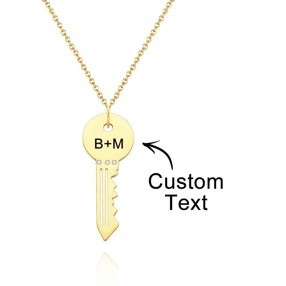 Custom Engraved Necklace Fashion Creative Key Gifts - 