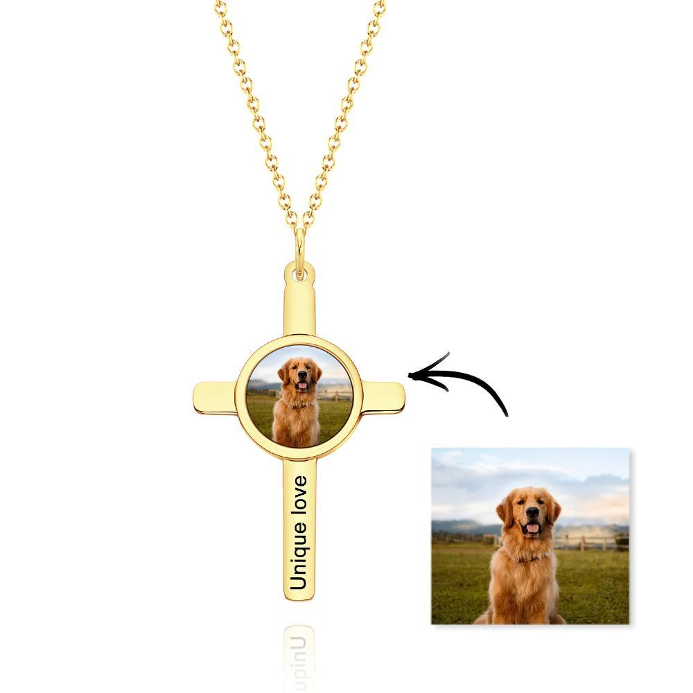 Custom Engraved Photo Necklace "Unique Love" Gifts for Pet - 
