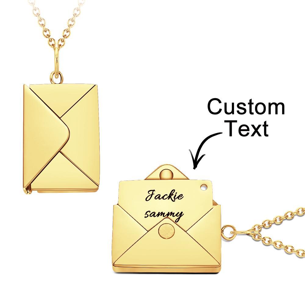 Custom Photo Necklace Engraved Text Jewelry and Key Chains Envelope Letter Secret Message Creative Gifts for Valentines' Day - soufeelus